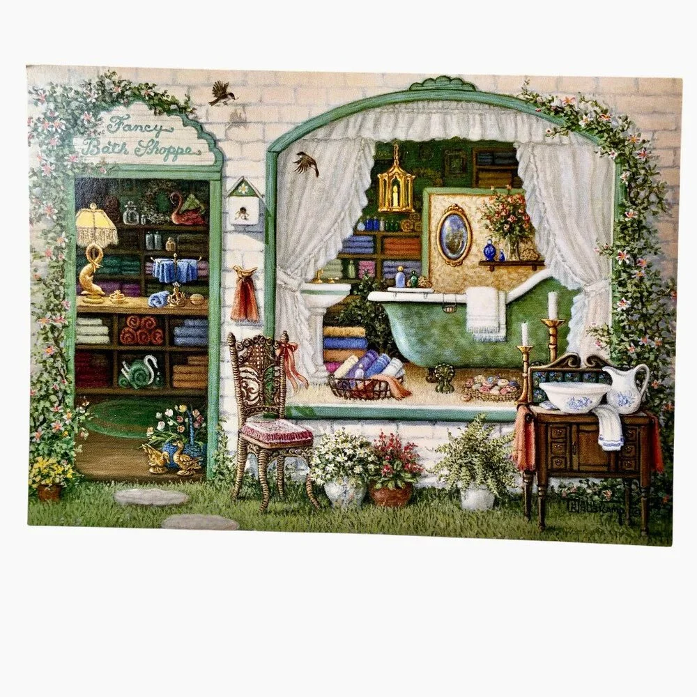 Vintage Greeting Cards Blank Janet Kruskamp Yesterday's Fashion WINDOW SHOPPING